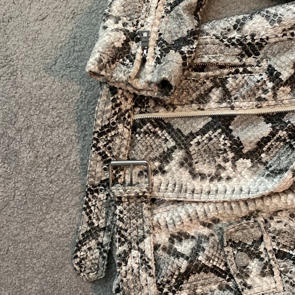 ABS Snake Print Moto Jacket Size XS - Picture 3 of 4